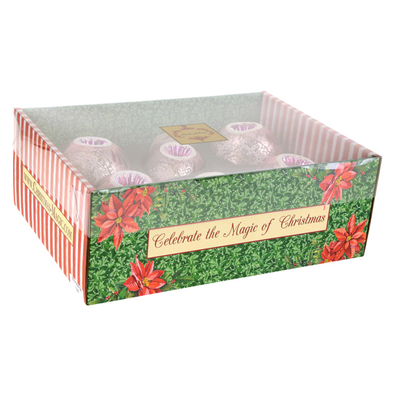 Ornement en tourbillon rose - ensemble de 6 pouces