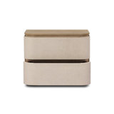 Mariella Nightstand-Beige Painted Linen