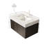 Meuble-lavabo peu encombrant avec rangement, design moderne blanc de Carrare