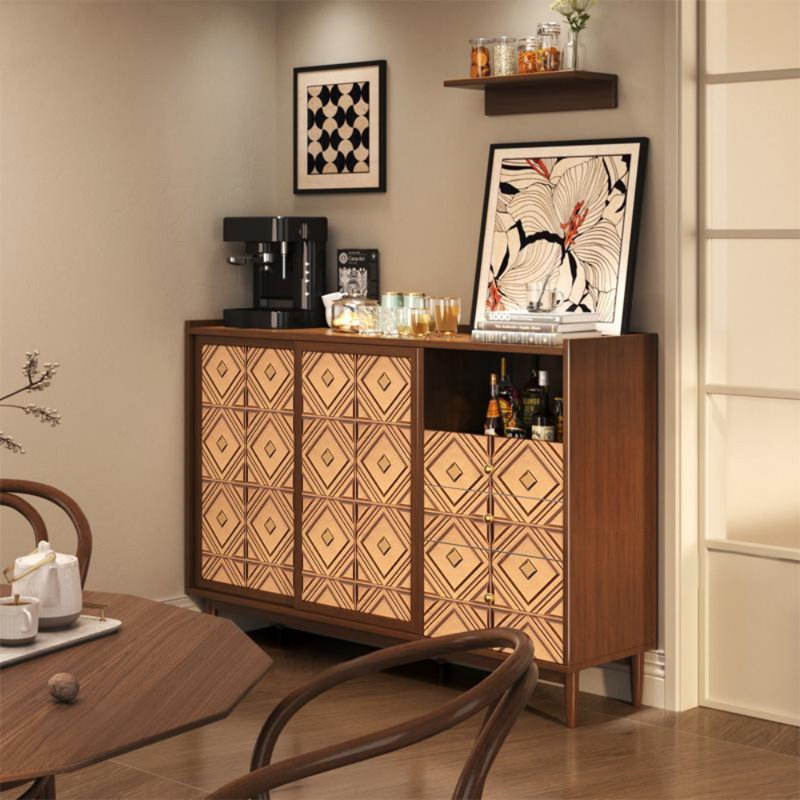 Buffet en bois massif de style rétro