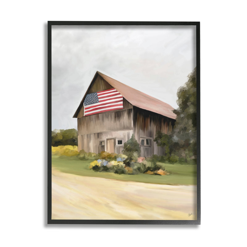 Maison de campagne américaine, Giclée encadrée noir minuit, H 14 po x l 11 po x P 1,5 po