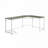 L-Shape Rectangular Computer Desk, Gray and White