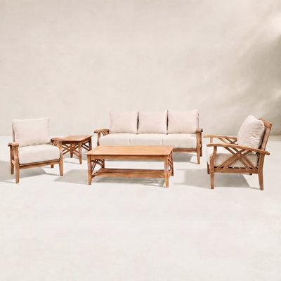Cotesfield 5-Person Teak Patio Seating Group