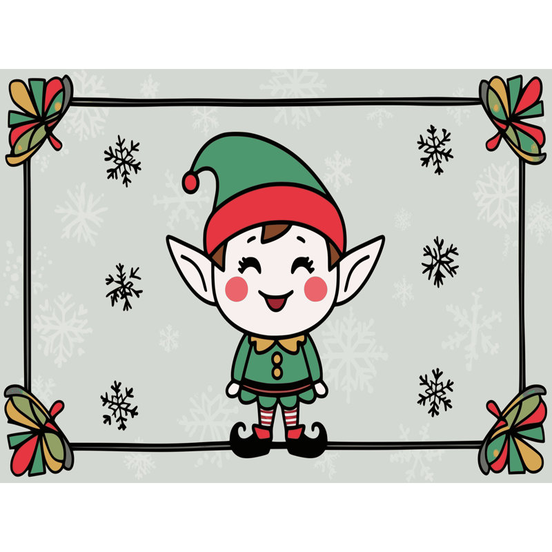 Tapis de vacances d'hiver de Noël lavable The Holiday Aisle®, Rectangulaire 8 pi x 12 pi