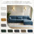 Maelina 4 - Piece Upholstered Navy Corduroy Modular Sectional Sofa with Pillow Back and Removable Ottoman-119222245