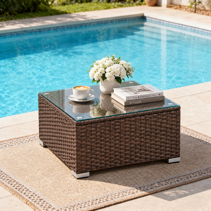 Table basse Bouscat, Marron foncé
