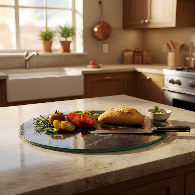 Harbour Housewares - Round Glass Chopping Board