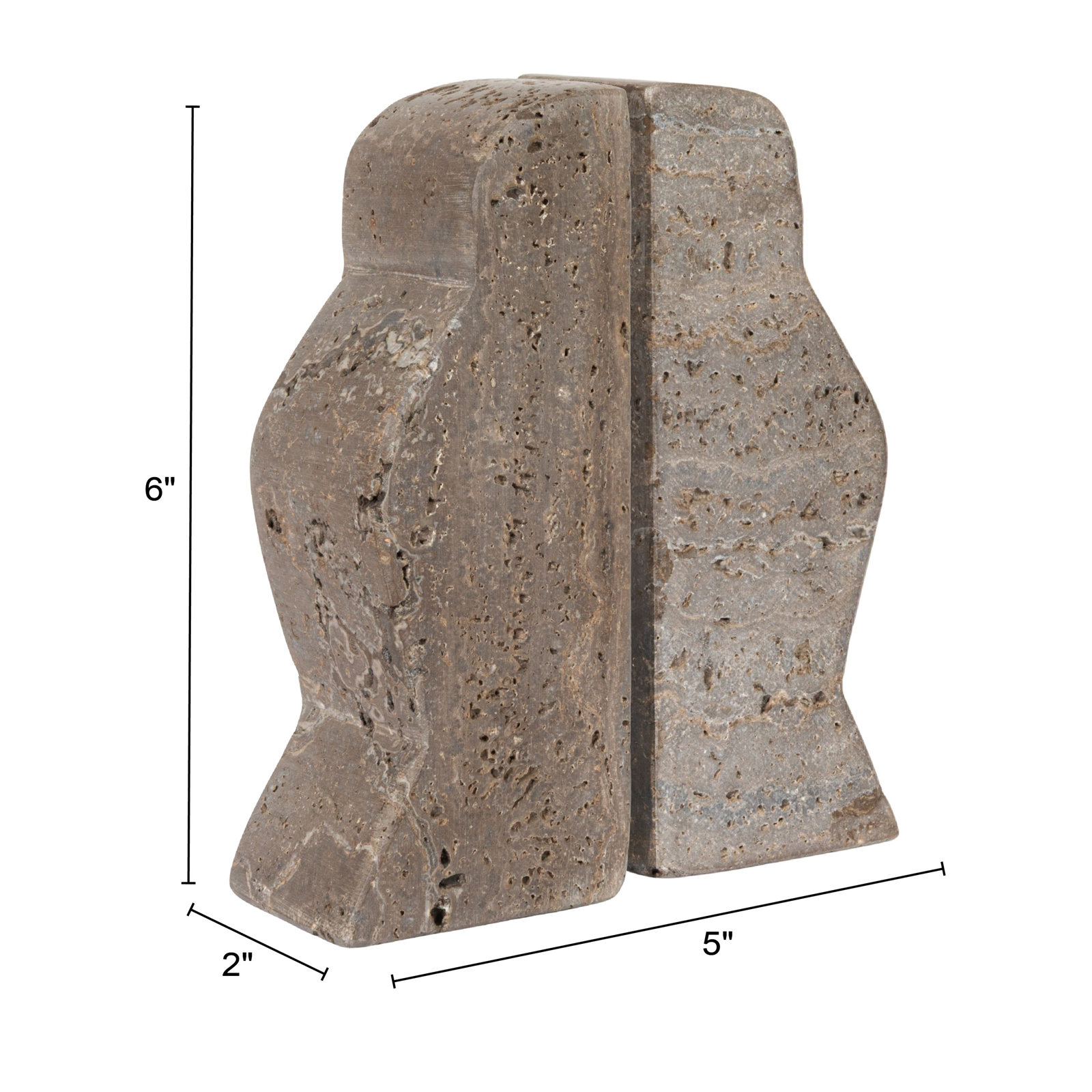Ettinger Sandstone Non-Skid Bookends, Gray