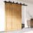Black Rustic Arrow Design Double Track Bypass Two Door Hardware Kit( Door Not Included)-1309503828