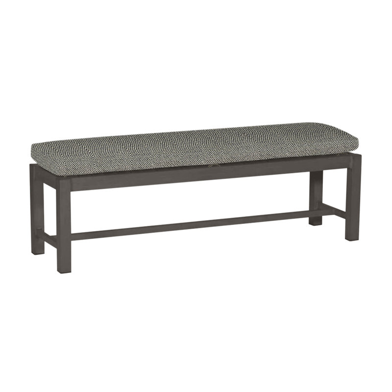 Banc d'extérieur sans dossier 60 po Club Wrought, Pas de soudure, Intermix écorce, Gris ardoise