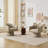 Faux Leather Swivel Barrel Chair-2052745404-2052745383