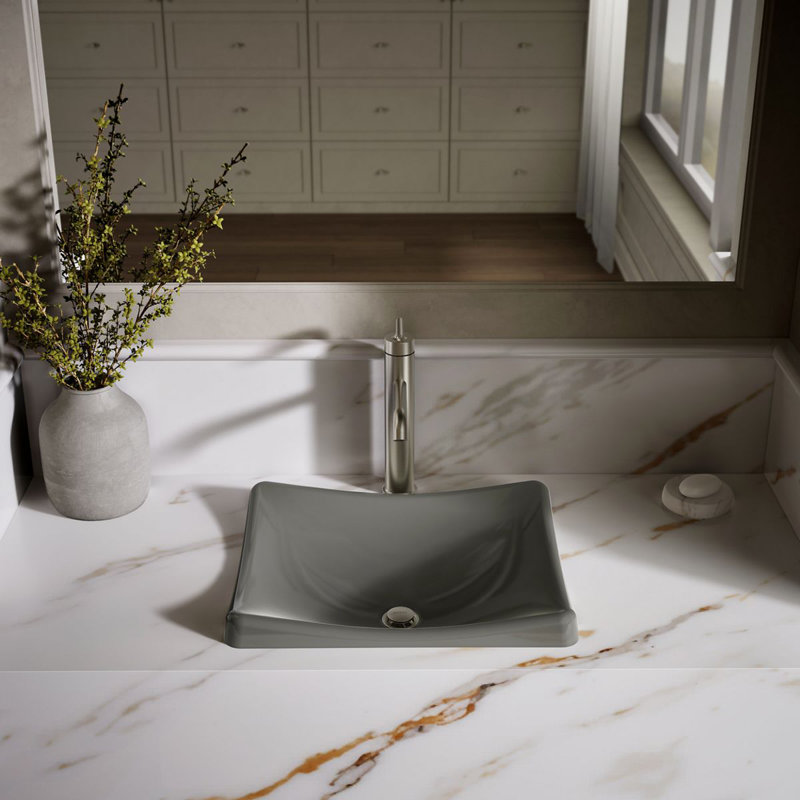 DemiLav Metal Specialty Vessel Bathroom Sink, Thunder Gray