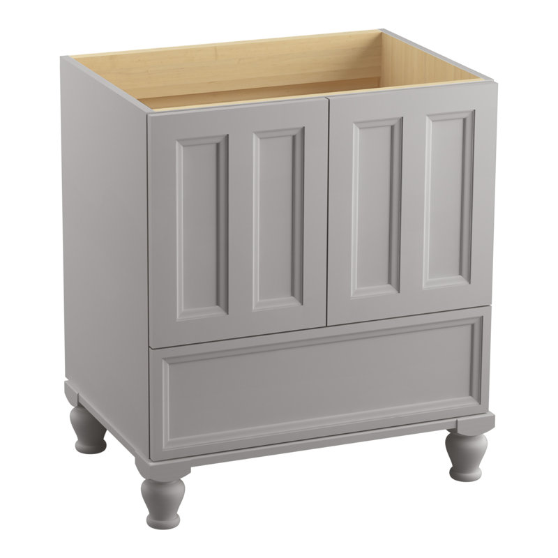 Base de meuble-lavabo 30 po Damask® avec pieds de meuble, 2 portes et 1 tiroir, Mohair gris