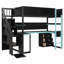 Lit simple en bois compact avec rangement, style de jeu moderne