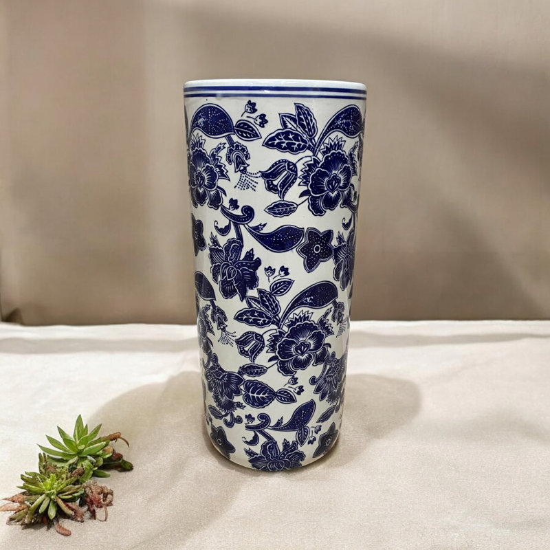 Hand-Finished Ringwood Ceramic Freestanding Umbrella Stand – Traditional Glazed & Vintage-Style Home Décor for Umbrellas or Flowers