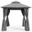 Abri de jardin 8 pi x 8 pi, abri de jardin à toit en métal robuste avec double toit, moustiquaire et moustiquaire pour la cour, le jardin, la pelouse, gris-133099130-136229139