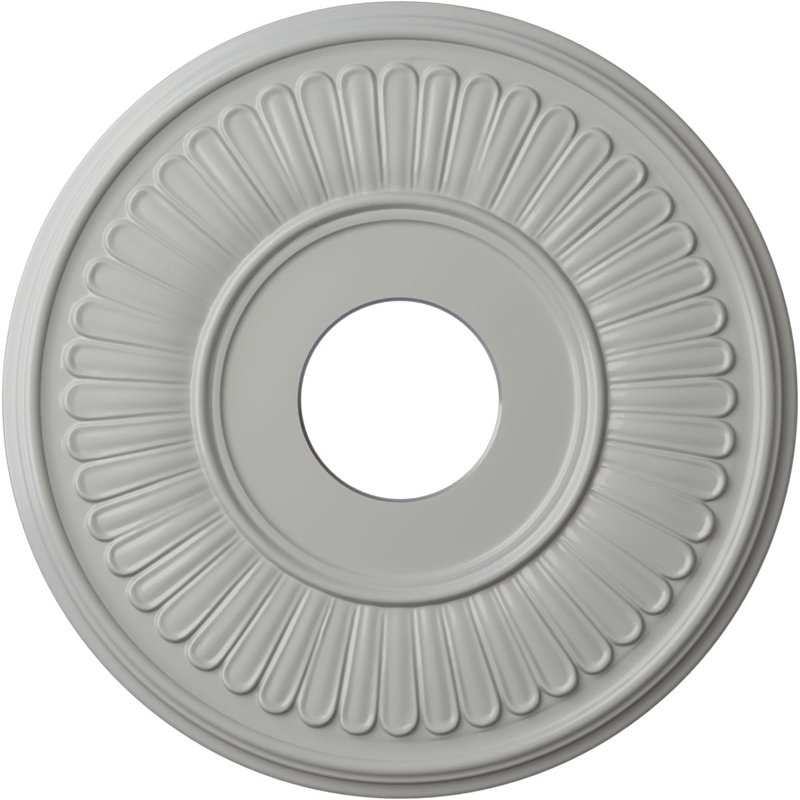 Médaillon de plafond Endurathane Monique, DO 13 3/4 po x P 1 po (convient aux auvents jusqu'à 3 3/4 po), finition gris acier peinte à la main