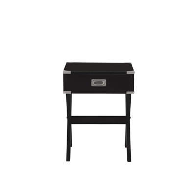 Table d'appoint à finition noire avec rangement pratique et pratique pour le salon