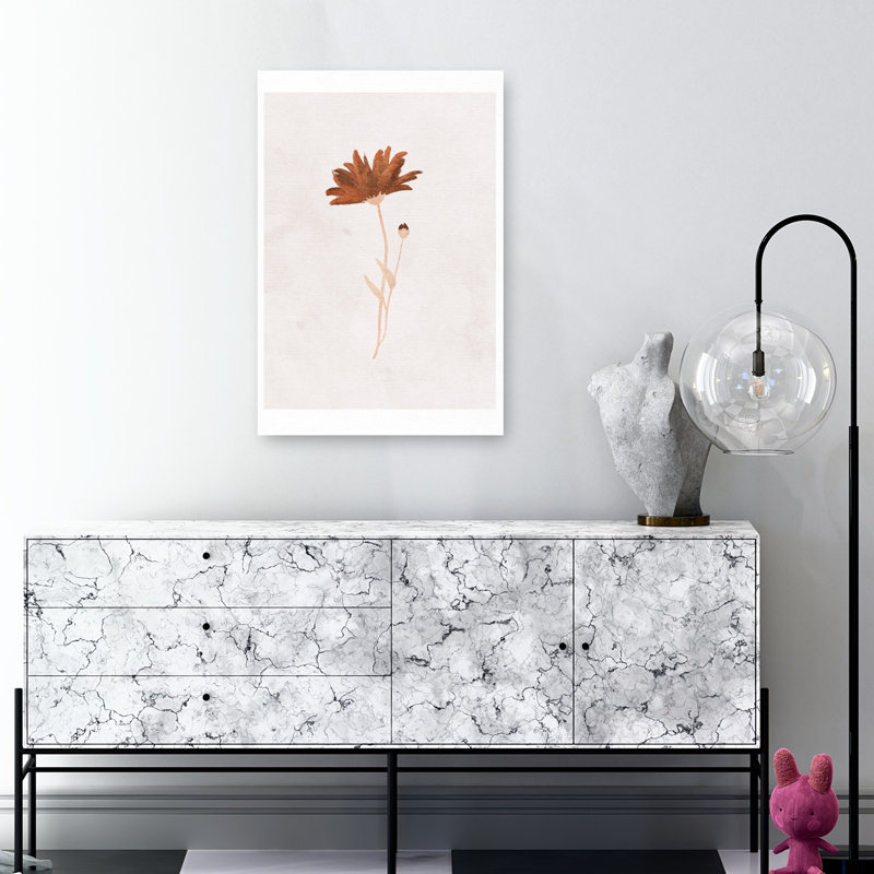 Impression d'art mural abstrait contemporain sans titre représentant un paysage floral, H 36 po x l 24 po
