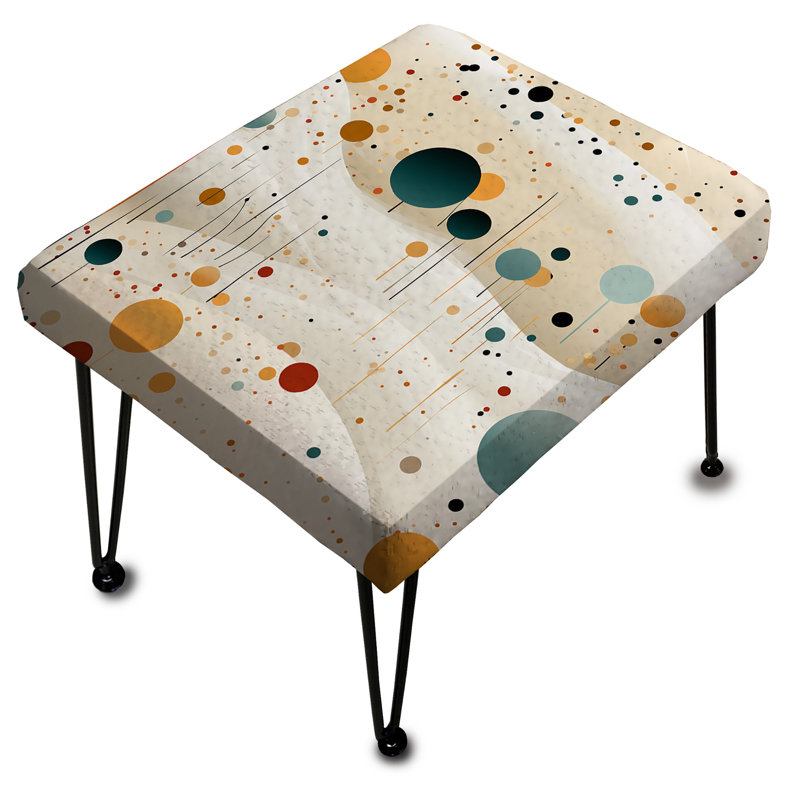 Earthy Tones Polka Dots Pattern - Polka Dots Rectangle Ottoman