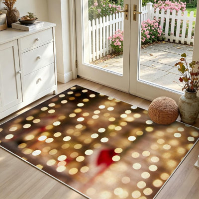 Clear Machine Washable,Christmas Lights of for Decoration Indoor Area Rug