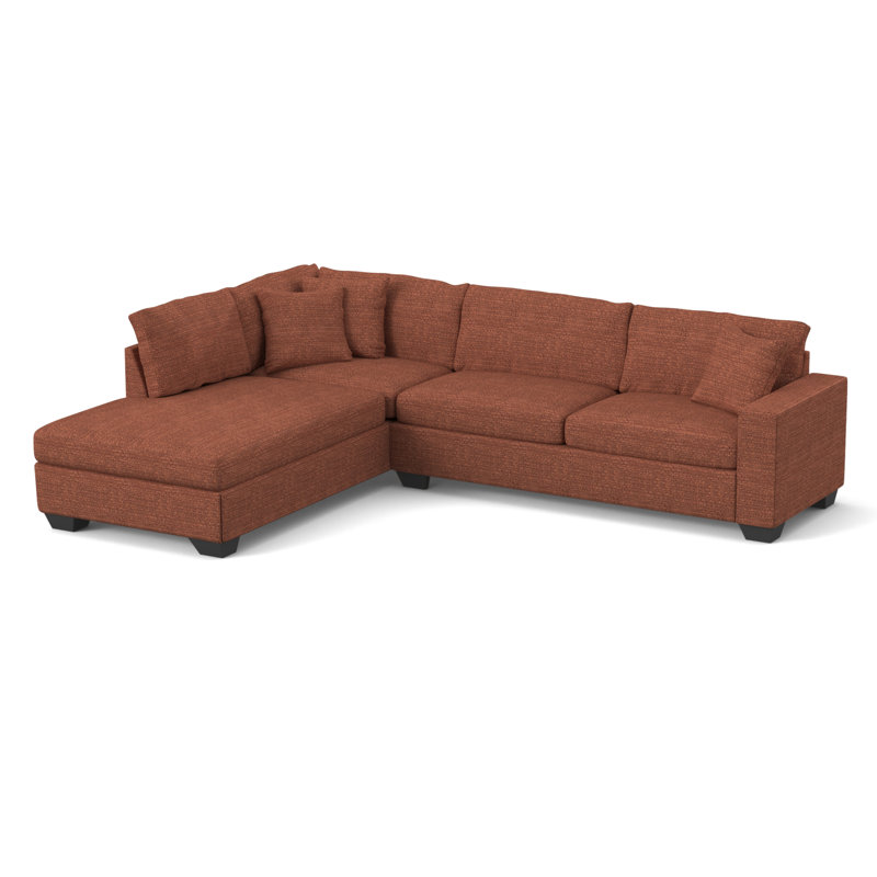 Hannah Upholstered L-Shaped Sectional Left Hand Facing, Bronco Spice