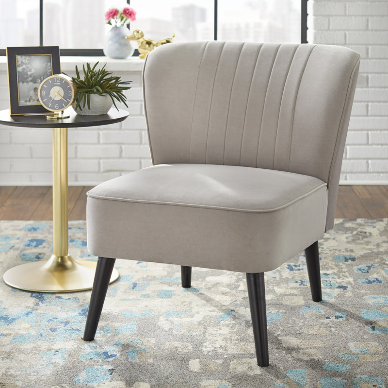 Upholstered Slipper Chair, Taupe