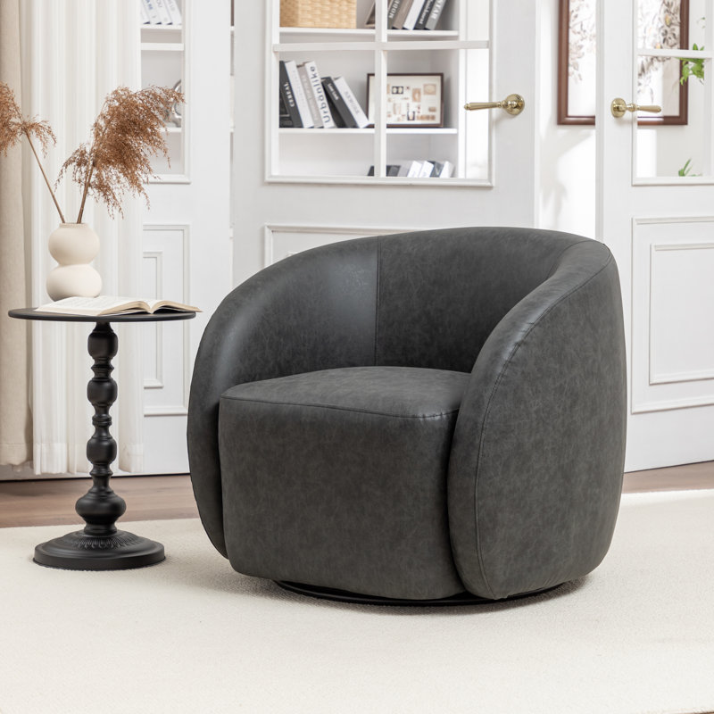 Fauteuil demi-tonneau pivotant Katherline, Noir