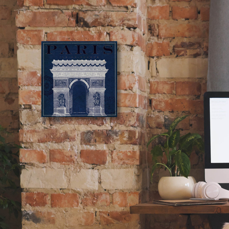 «Blueprint Arc De Triomphe» par Sue Schlabach, art mural sur toile, 18 po x 18 po, H 12 po x l 12 po x P 0,75 po
