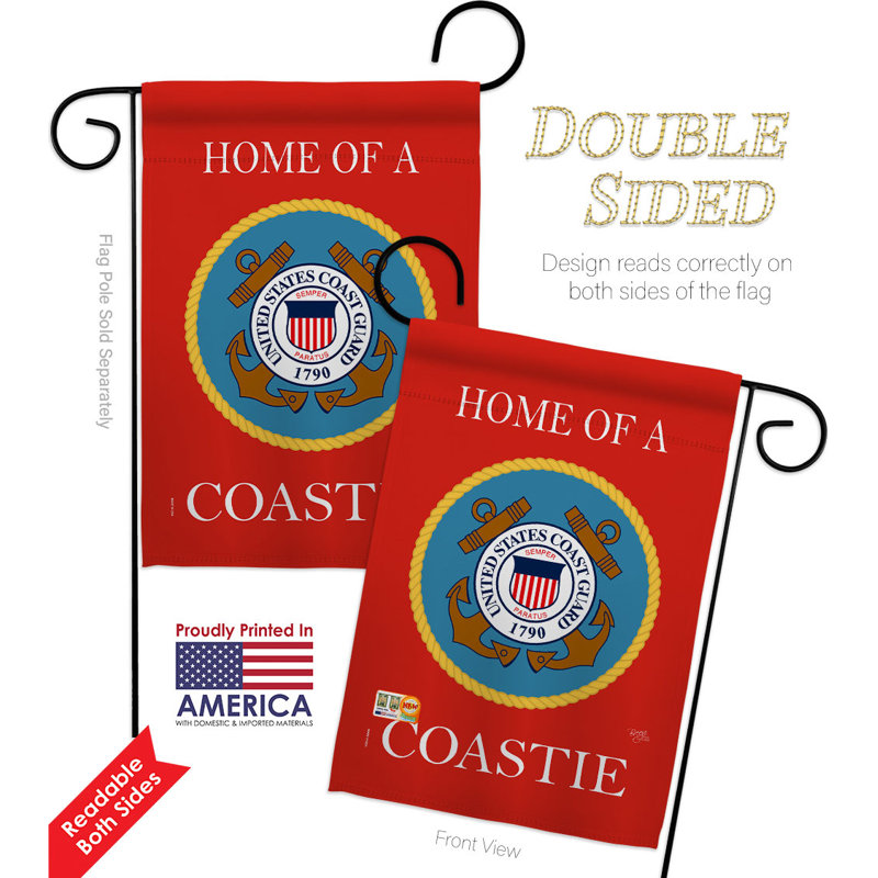 Drapeau de jardin en polyester 18 x 13 po Home of Coastie