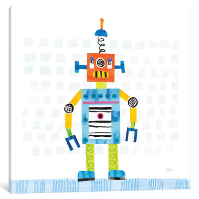« robot party ii » par melissa averinos, peinture sur toile