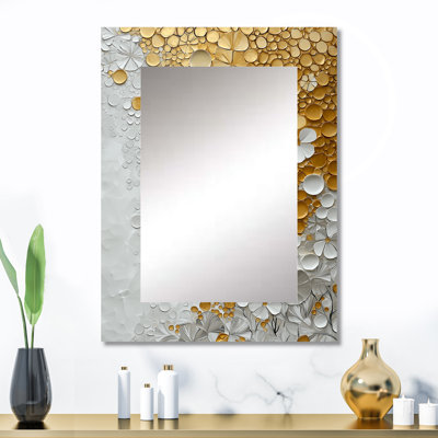 Biochimie de Golden Pure Balance III - miroir mural décoratif à encre liquide abstraite, miroir moderne et contemporain, impression d'art en métal