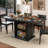 Fluted Extendable Dining Room Table For 4-6, 47-65 Inch Rectangle Kitchen Dining Table With Sliding Door, Storage-1884457045
