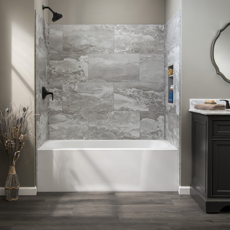 Ensemble de carrelage pour douche et baignoire 25,6 po x 14,8 po Palisade, Ciel fumé