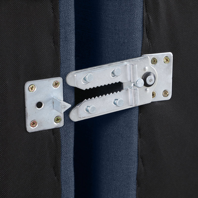 Itala Upholstered L-Shaped Sectional Reversible, Navy Linen Textured Fabric