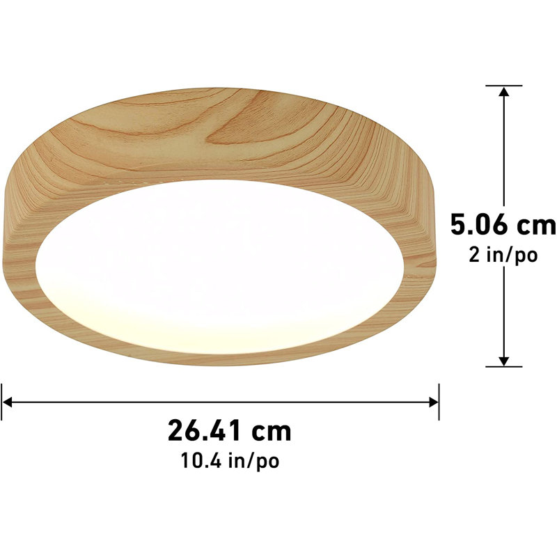 Plafonnier en bois Armelinda 10 po