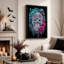 Art mural sur toile translucide avec lumières orchidées bleues et Halloween-2074389445