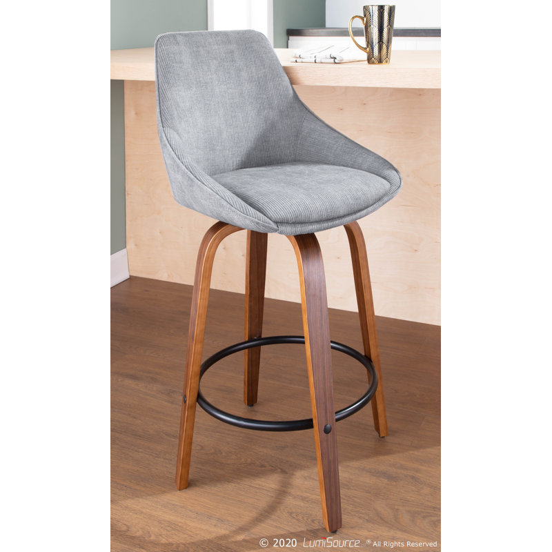 Tenessa Upholstered Counter Stool, Corduroy Grey
