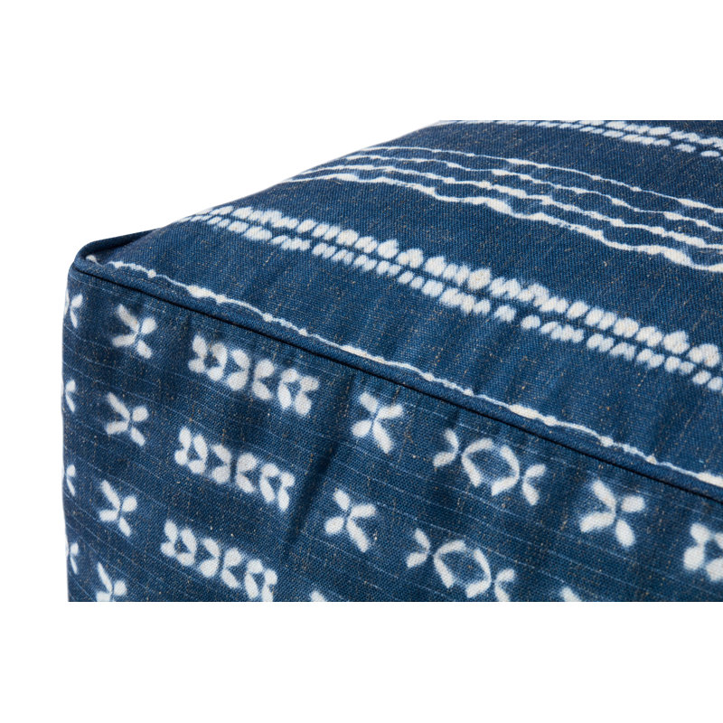 Coussin de sol indigo / ivoire PF0007, 12 po x 20 po