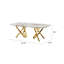 Table basse en acier inoxydable à motif marbré L 50,78 po x l 27,16 po x H 18,11 po pour le salon et le bureau