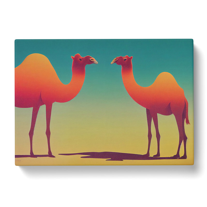 Two Camels - Wrapped Canvas, 40cm H x 60cm W x 3cm D