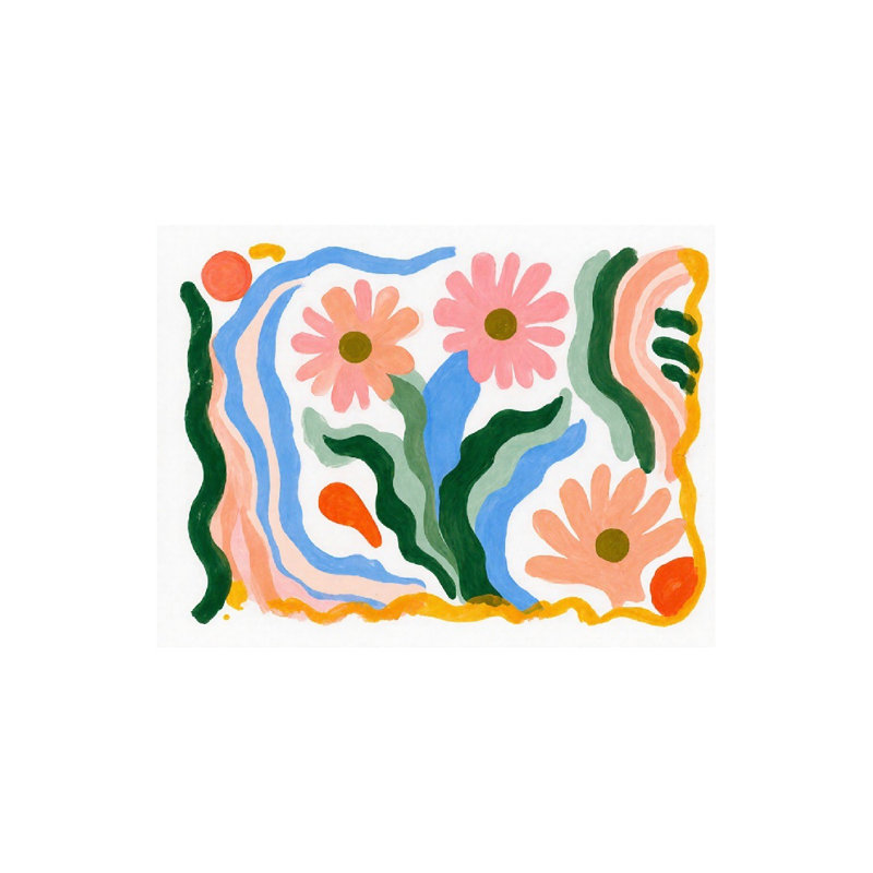 Pastel Floral Pattern Bath Rug, 16 X 24