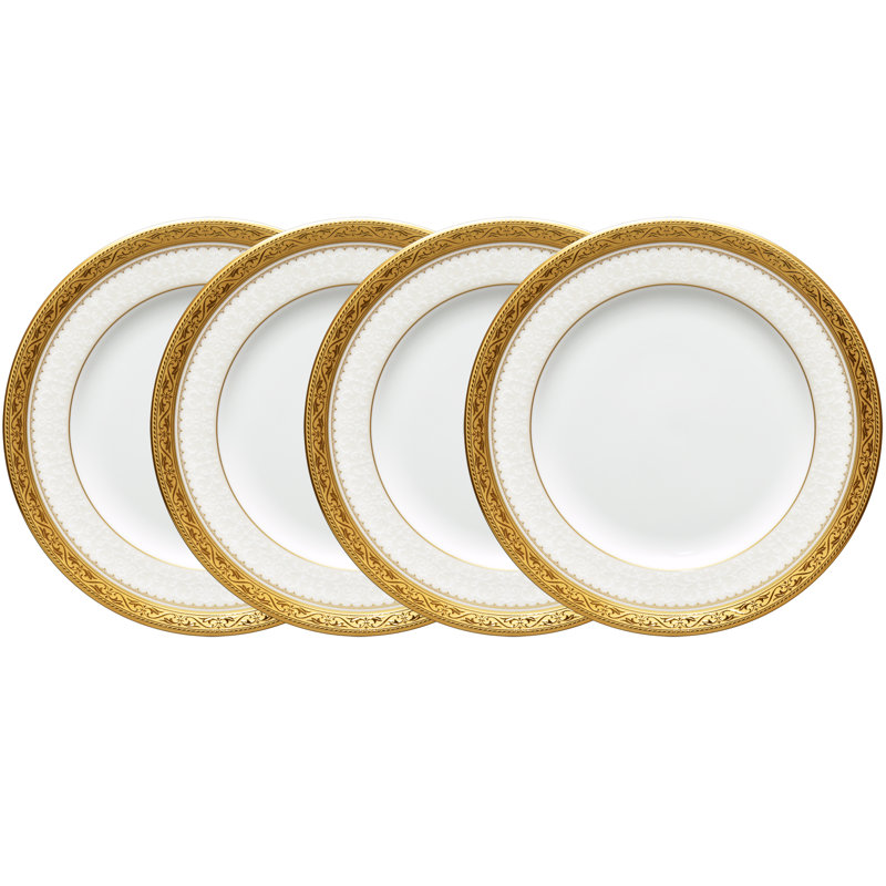 Ensemble de 4 assiettes à pain et beurre / apéritif 6-1 / 2 po Noressa Odessa, Or