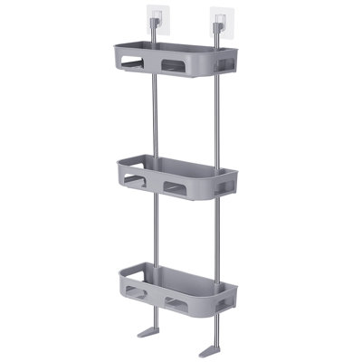 Étagère de rangement à 3 niveaux pour salle de bain GRIS
