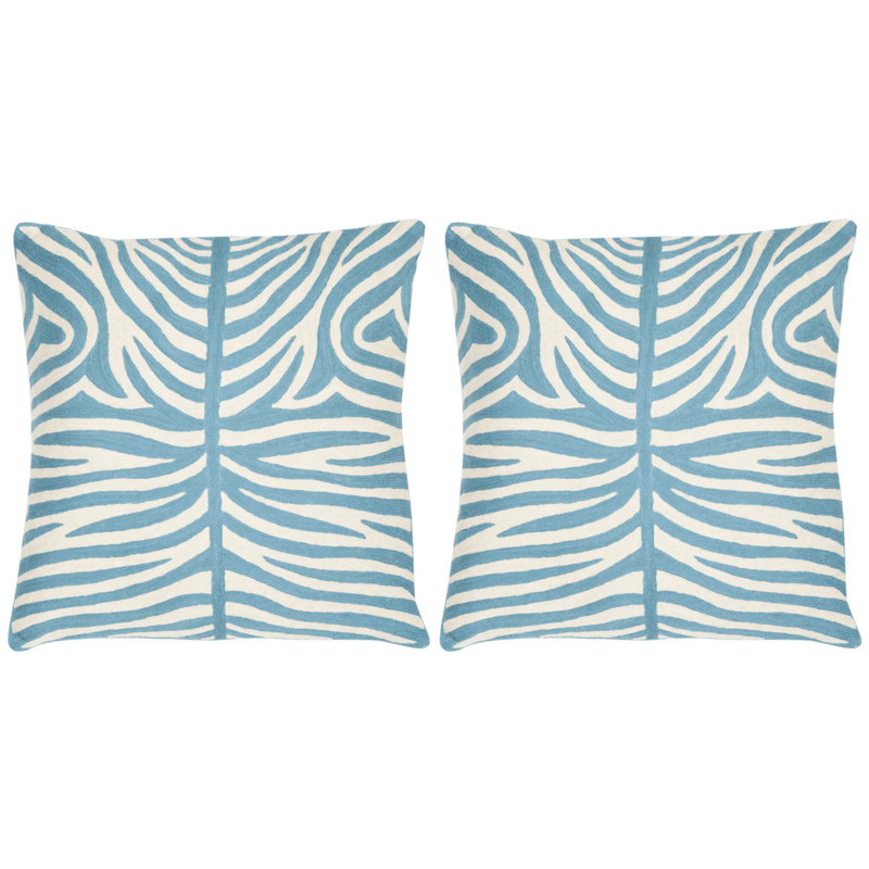 Coussin en coton Easton, 22 po x 22 po, Bleu pluvieux