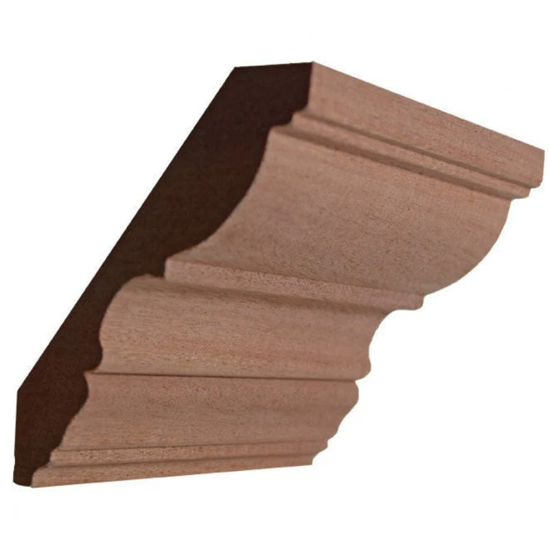 Couronne EWCR30 sans finition, Acajou Sapele, H 6,125 po x l 1,0625 po x P 42 po