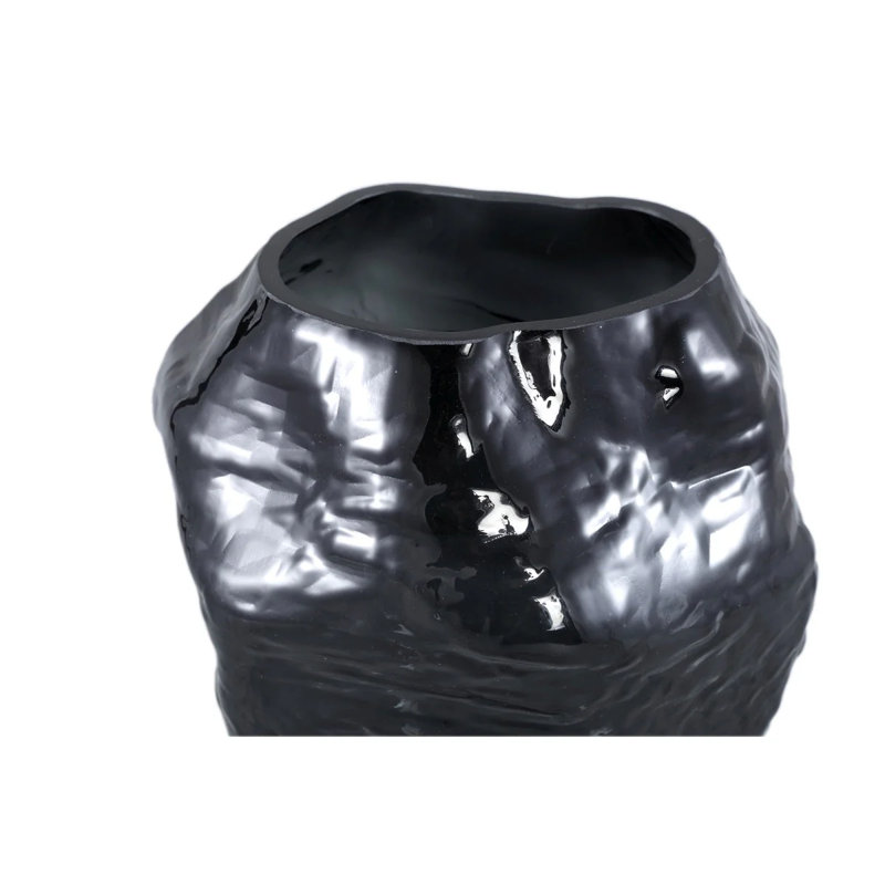 Charanda Glass Table Vase, Black
