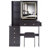 37" Middle Size Left Bedside Cabinet Vanity Table + Cushioned Stool Dresser Set, 2 AC+2 USB Socket, Hair Dryer Stand, Large Touch Control LED Sliding Mirror, 3-Color Switch, EPA, GCC, UL Certificate-1773228989