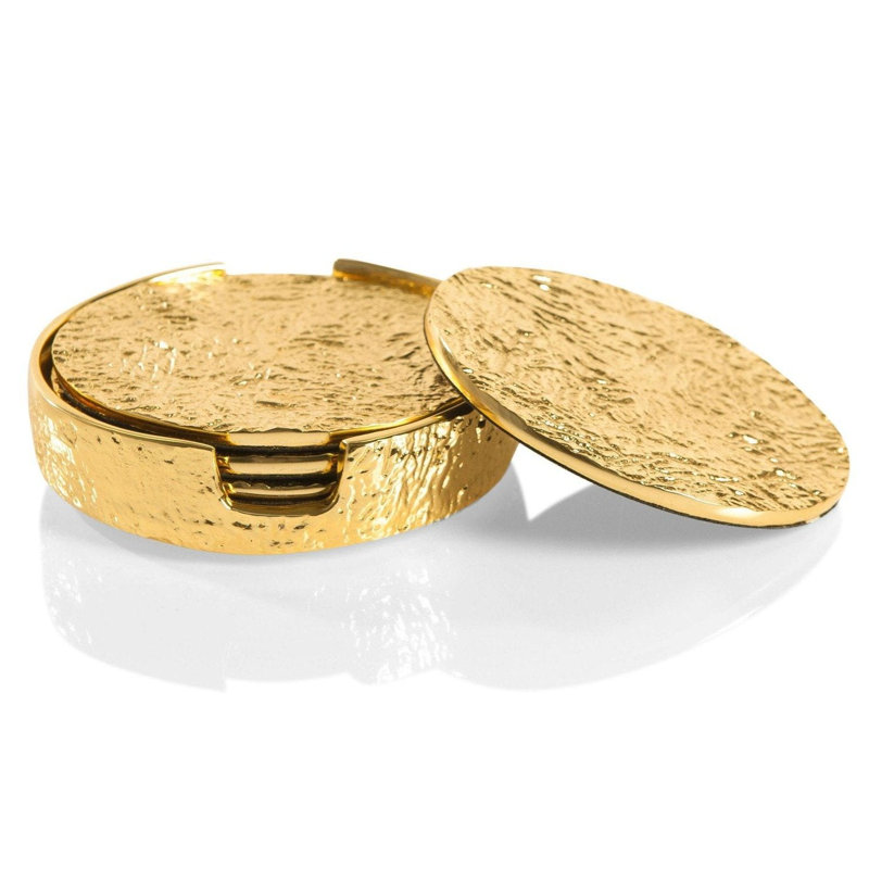 VIDA Basketweave 15" Round Placemats (Gold)