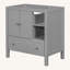 Base de meuble-lavabo 30 po seulement, structure en bois massif, armoire de rangement de salle de bain avec portes et tiroirs-102308796